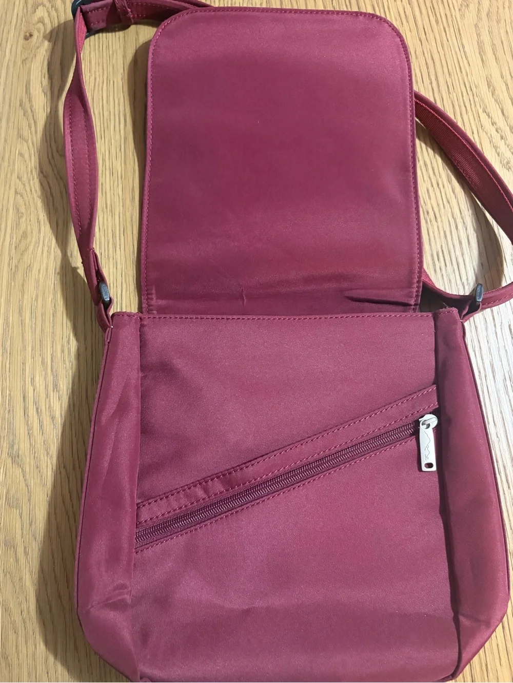 Compact Women's Crossbody Bag in Deep Raspberry Pink - Picture 2 of 8